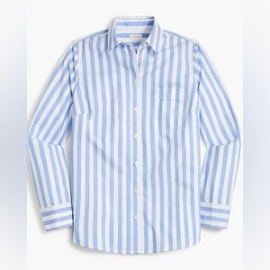 Jcrew Women’s Blouse blue and white striped button up NWT